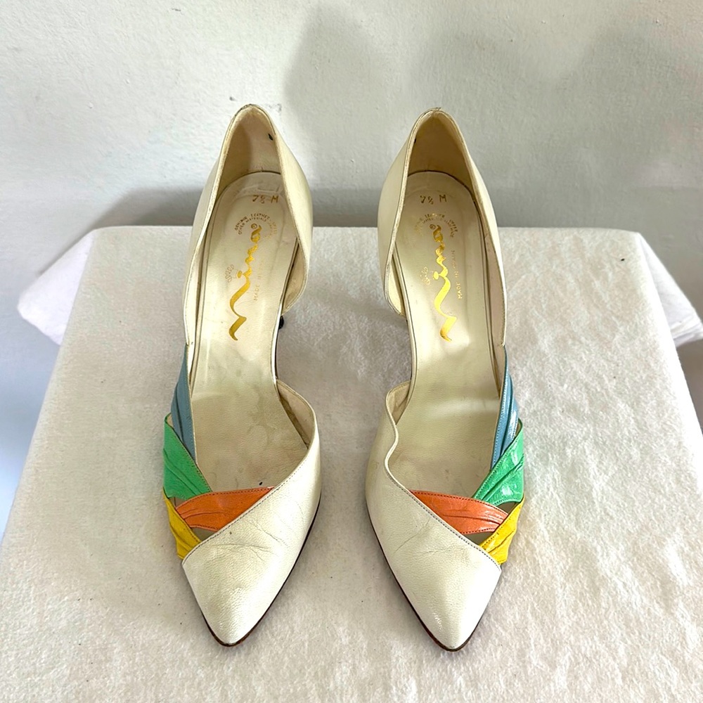 Nina Cream Multicolor Heels